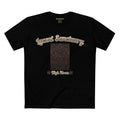 Front view of the High Noon printed tee featuring a gold wordmark and pressed-leather-look graphic